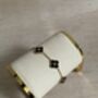 Black 18 K Gold Plated Clover Flower Bracelet, thumbnail 3 of 6