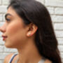 Cube Tiny Silver/Rose Gold Plated Stud Earrings, thumbnail 3 of 4