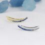 Ombre Sapphire Blue Cz Crawler Earrings Sterling Silver, thumbnail 1 of 10