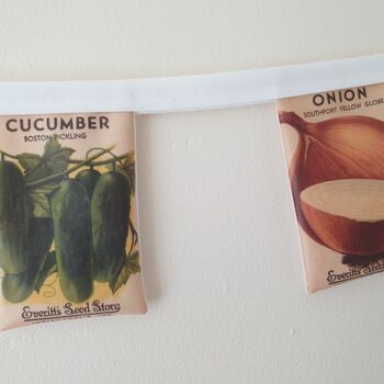 Fabric Vegetable Seed Packet Bunting Decoration, 6 of 8