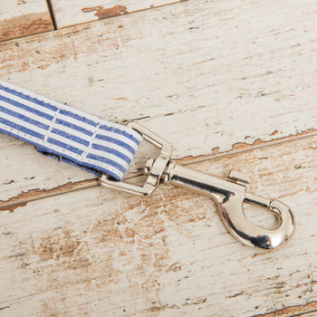 The Chichester Horizontal Blue Striped Dog Lead, 3 of 3