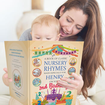 2nd Birthday Gift Book Of Nursery Rhymes Personalised, 3 of 10
