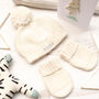 First Christmas Personalised Bobble Hat And Mittens Set, thumbnail 5 of 10