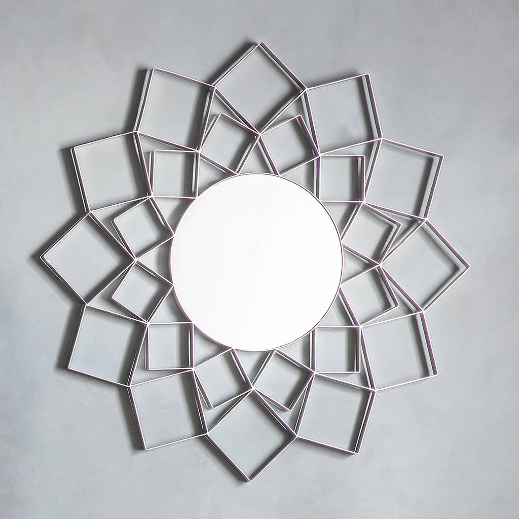 Silver Flower Wall Mirror