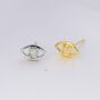 Opal Eye Stud Earrings In Sterling Silver, thumbnail 4 of 12