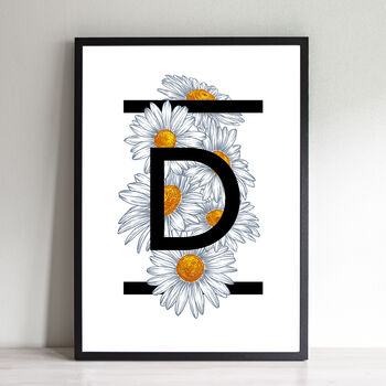 Personalised A To Z Flowers Alphabet Art Print, 7 of 12
