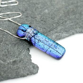 Blue Green Colour Changing Glass Necklace, 2 of 12