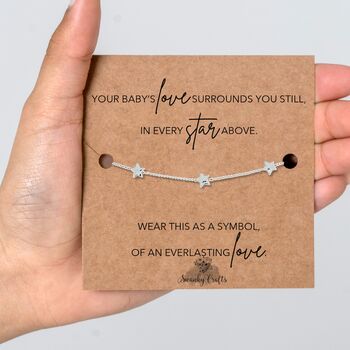 Infant Loss Gift With A Gold Plated Or Silver Plated Star Bracelet And Card, 3 of 12