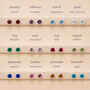 Sterling Silver October Tourmaline Birthstone Stud Earrings, thumbnail 7 of 8