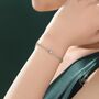 Sterling Silver Trillion Cut Cz Bezel Bracelet, thumbnail 2 of 12
