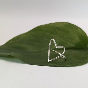 Love Heart Sterling Silver Ring, 5 of 7
