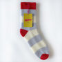 100% Cashmere Bold Light Blue Stripe Socks, thumbnail 6 of 10