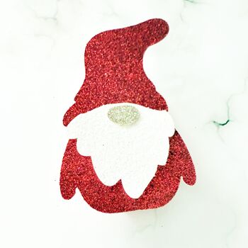 Six X Christmas Gnome Glitter Drinks Toppers, Cocktails, Mulled Wine, Festive Drinks, Scandinavian Gnom, 6 of 7