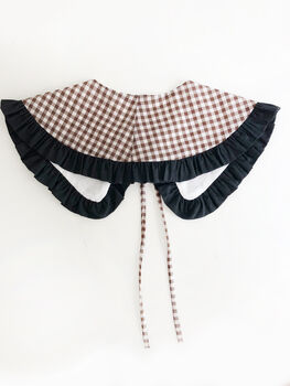 Brown Gingham Detachable Collar, 5 of 8
