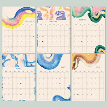 Mid Year 22/23 Hanging Calendar | Paint Stroke | A4, 4 of 8