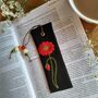 Poppy Hand Embroidered Linen Bookmark, thumbnail 2 of 6