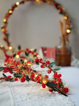 Holly And Berry Christmas Fairy Light String, 3 of 4