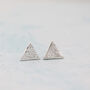 Sterling Silver Textured Triangle Studs, thumbnail 9 of 9