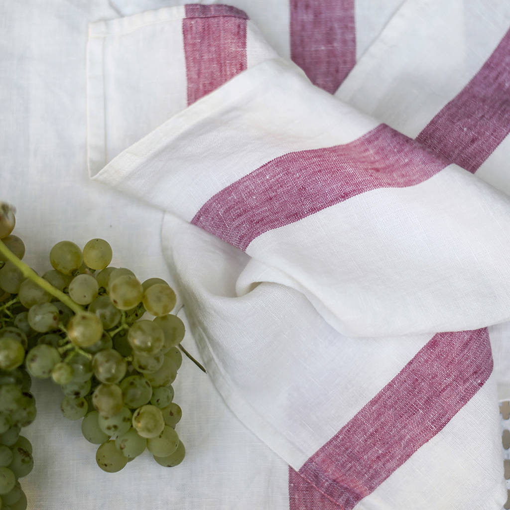 french stripe linen napkin by the linen works