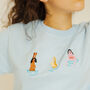 Swimming Ladies Embroidered T Shirt, thumbnail 1 of 8