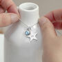 Engraved Silver Plated Star Birthstone Crystal Necklace, thumbnail 7 of 12