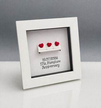 Personalised 17th Furniture Anniversary Sofa Hearts Frame Gift, 4 of 7