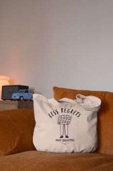 Less Regrets, More Baguettes | Tote Bag, 2 of 2