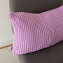 Hand Knit Simple Stitch Cushion In Lavender, thumbnail 3 of 5