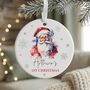 Traditional Santa Any Message Ceramic Disc Hanging Decoration Bauble + Gift Box, thumbnail 1 of 9