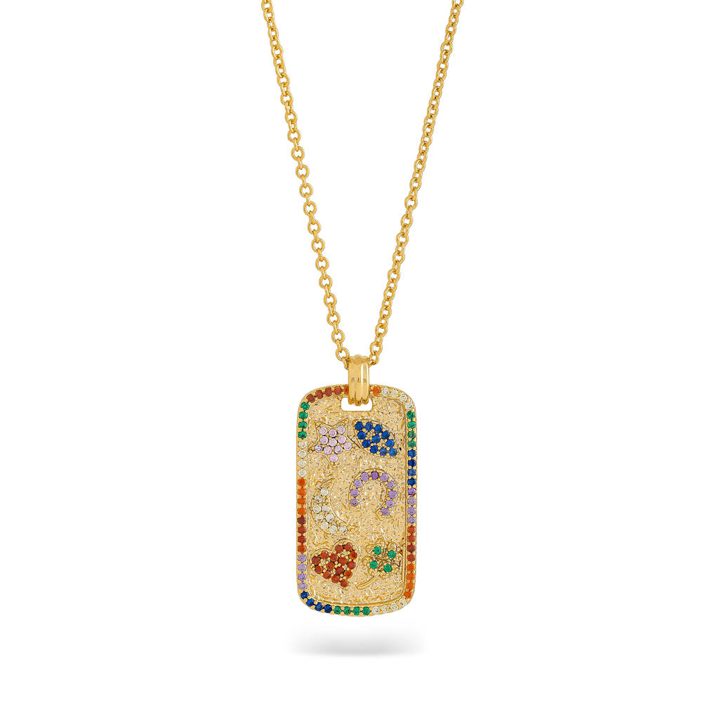 Rainbow Lucky Symbols Tarot Charm Necklace, 1 of 1