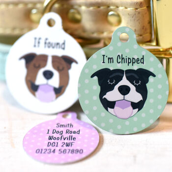 Staffordshire Bull Terrier Personalised Name Tag, 10 of 12