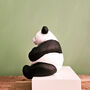 Handmade Sitting Panda Concrete Sculpture, thumbnail 5 of 7