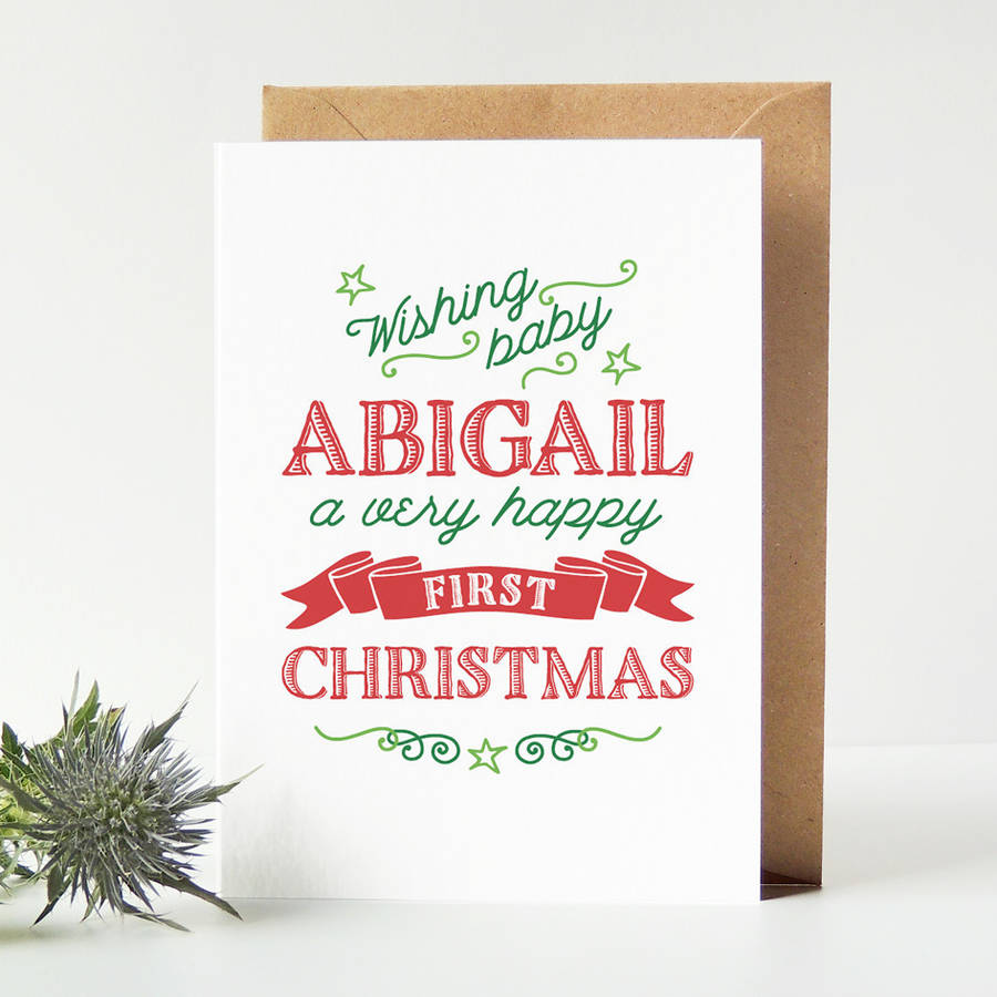 personalised wishes baby's first christmas card by project pretty | notonthehighstreet.com