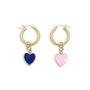 Colourful Heart Gold Plated Silver Hoop Earring Or Pair, thumbnail 3 of 7