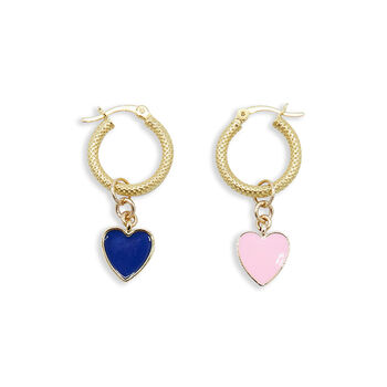 Colourful Heart Gold Plated Silver Hoop Earring Or Pair, 3 of 7