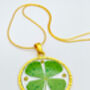 Good Luck Necklace With Four Leaf Clover, thumbnail 2 of 11