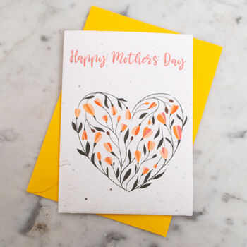 Mothers Day Plantable Seed Paper Flower Heart Card, 2 of 5