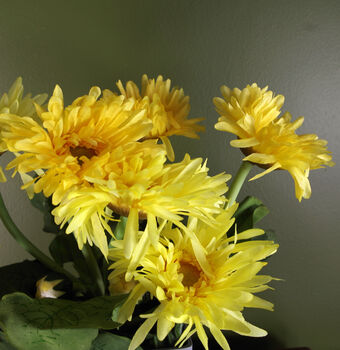Artificial Potted Daisy Flowering Plant Yellow, 3 of 6