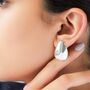 Teardrop Sterling Silver Stud Earrings, thumbnail 1 of 4