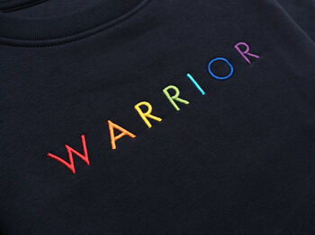 'Warrior' Embroidered Adult Organic Sweatshirt, 2 of 2