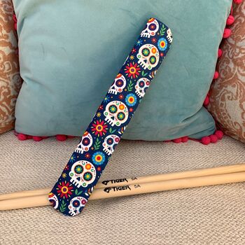 Drum Stick Holder Mexican Skulls And Flowers, 4 of 5