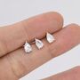 Sterling Silver Pear Cut Cz Earrings, thumbnail 4 of 12