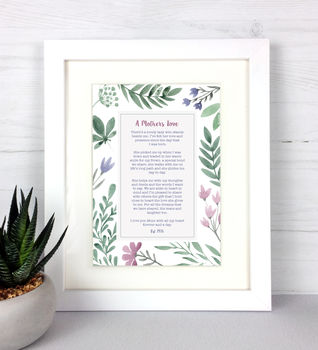 Personalised 'A Mothers Love' Poem Print, 5 of 8