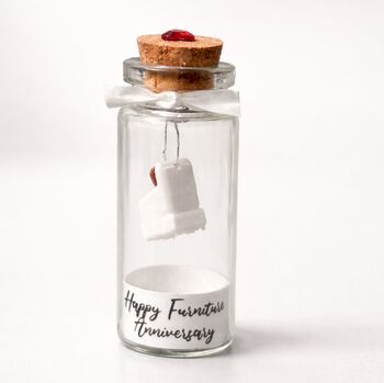 Personalised 17th Furniture Anniversary Mini Bottle Gift Sofa Chair, 3 of 4