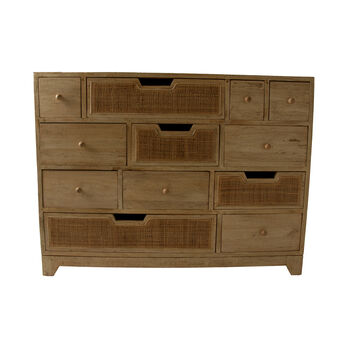 Natural Rattan And Mango 12 Drawer Chest Of Drawers, 4 of 5