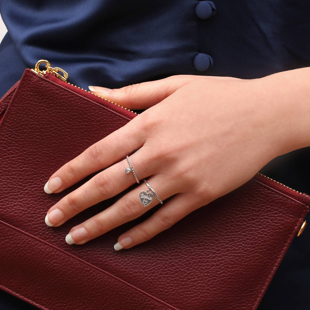 Personalised Sterling Silver Charm Ring By Hurleyburley