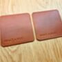 Personalised Stamped Tan Leather Coaster, thumbnail 2 of 12