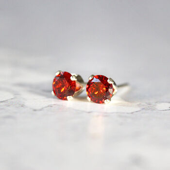 Red Crystal Stud Earrings In Silver And Gold Fill, 10 of 12