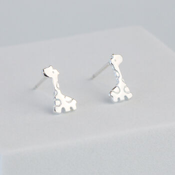 Sterling Silver Simple Giraffe Stud Earrings, 3 of 6