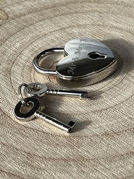 Mr And Mrs Silver Heart Padlock Special Occasion Gift, 2 of 6